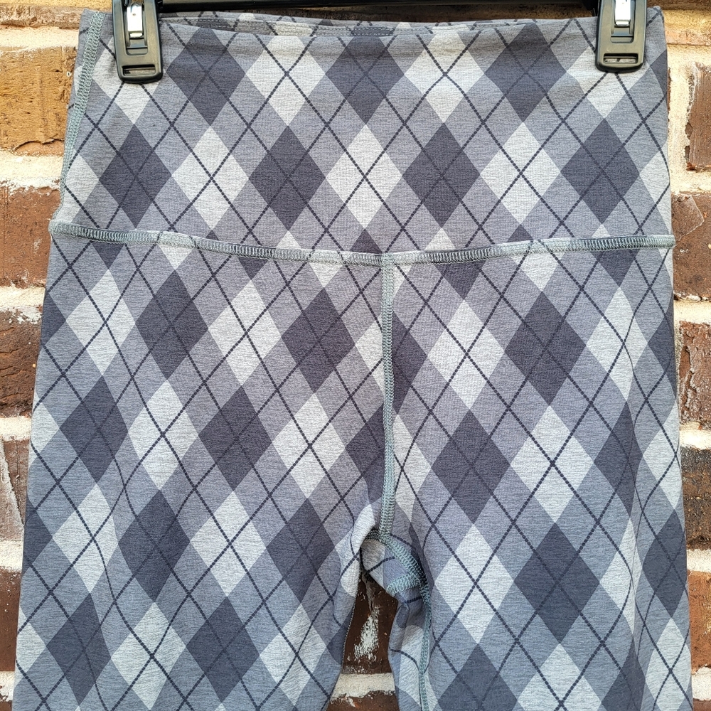 💔Beyond Yoga Womens Leggings High Waisted Plaid Size Large Gray - Picture 7 of 9